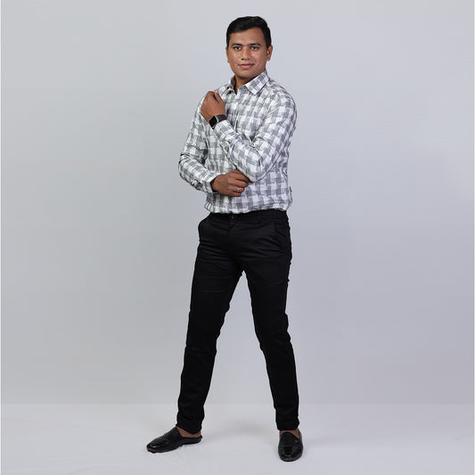 KNS 286 - Grey and White Shirt