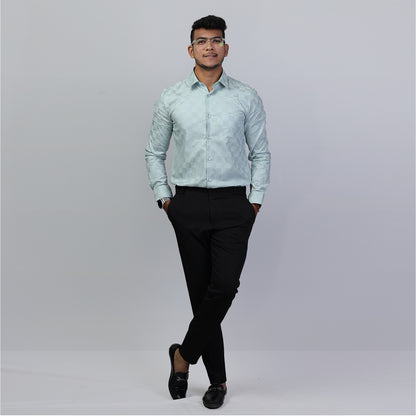 KNS 292 - Textured Green Shirt