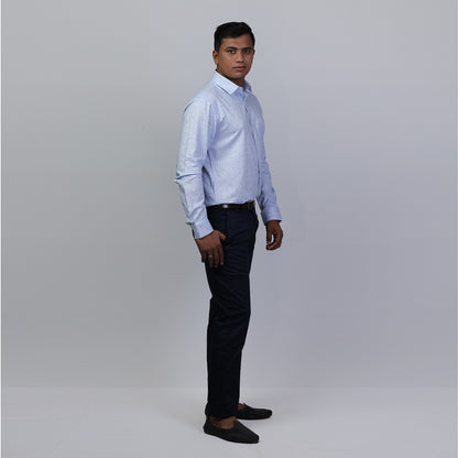 KNS 289 - Blue Jacquard Shirt