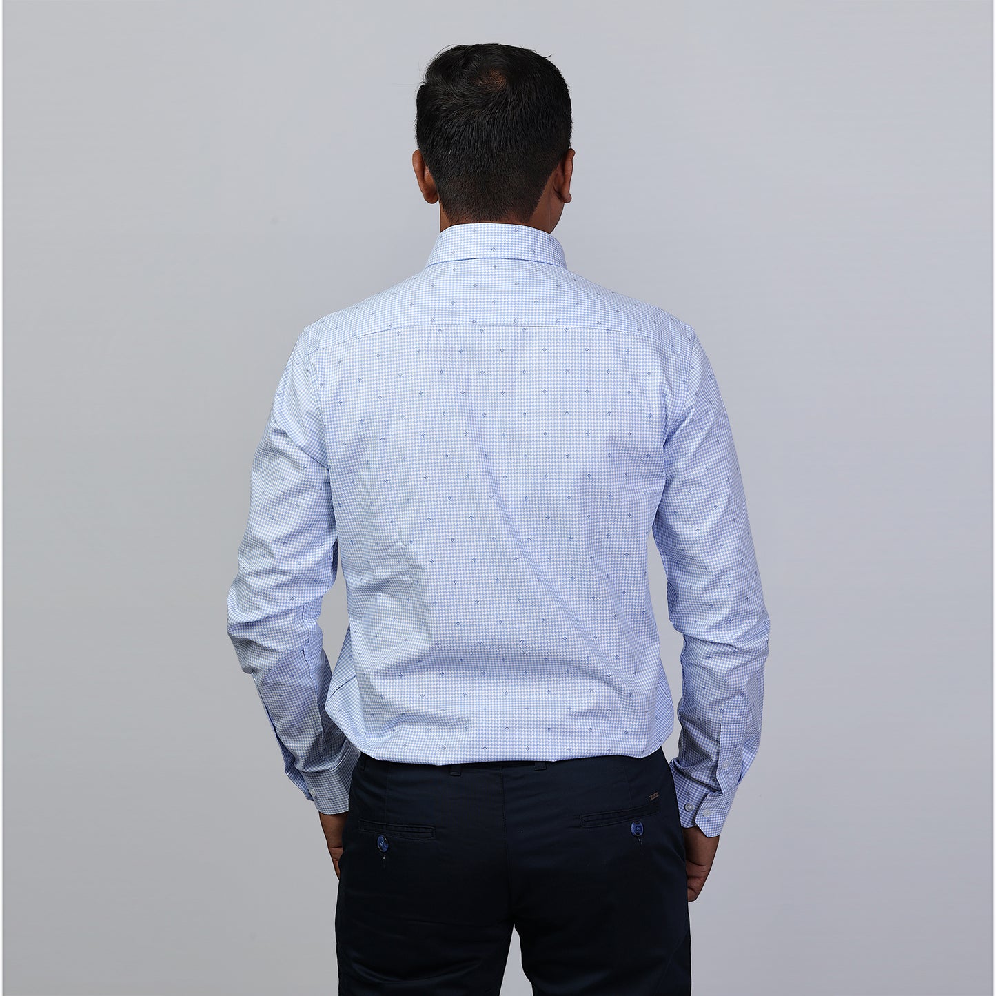 KNS 289 - Blue Jacquard Shirt