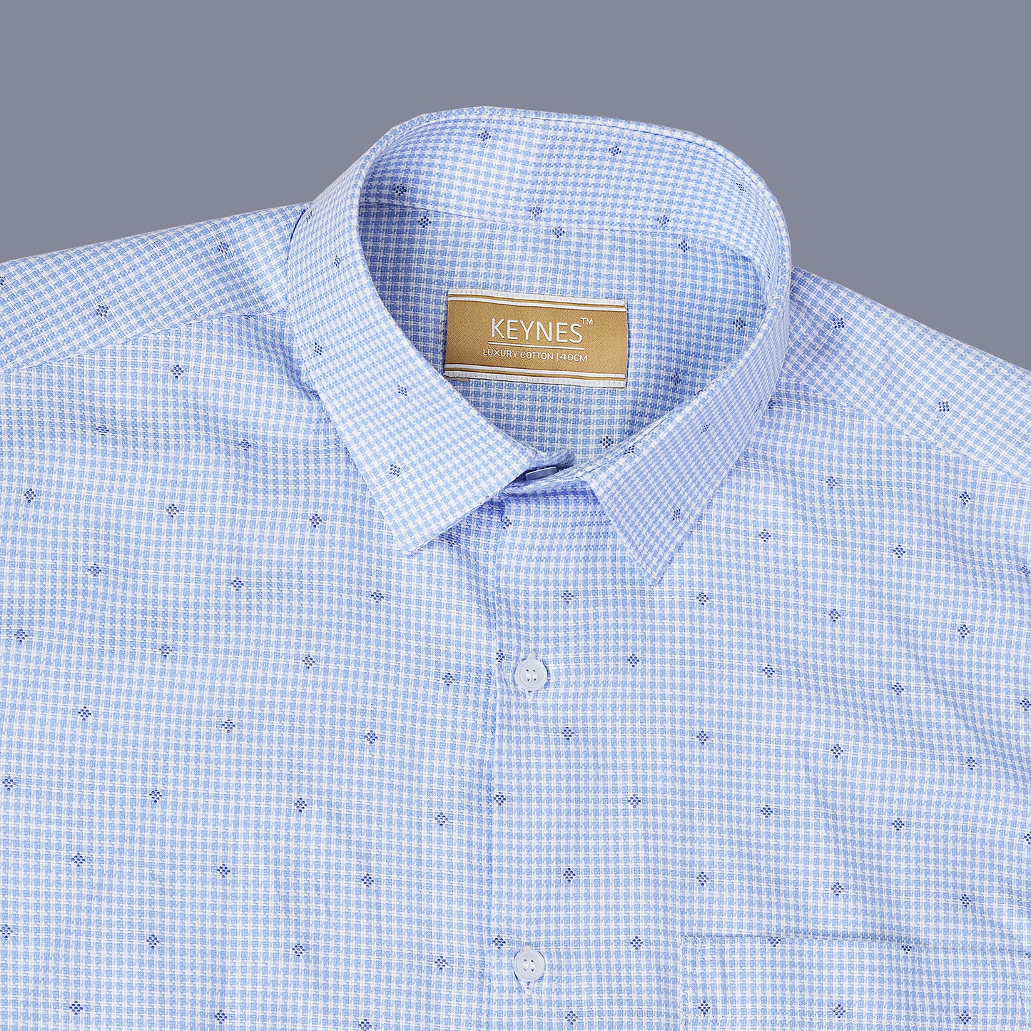 KNS 289 - Blue Jacquard Shirt