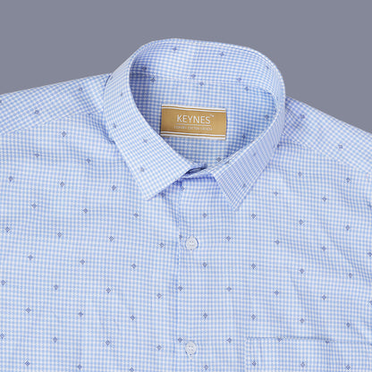 KNS 289 - Blue Jacquard Shirt