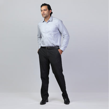 KNS 272 - Grey Cotton Linen Shirt