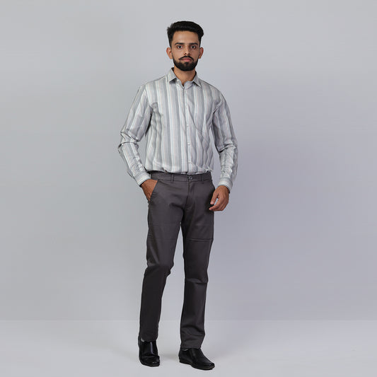 KNS 301 - Grey Stripes Shirt