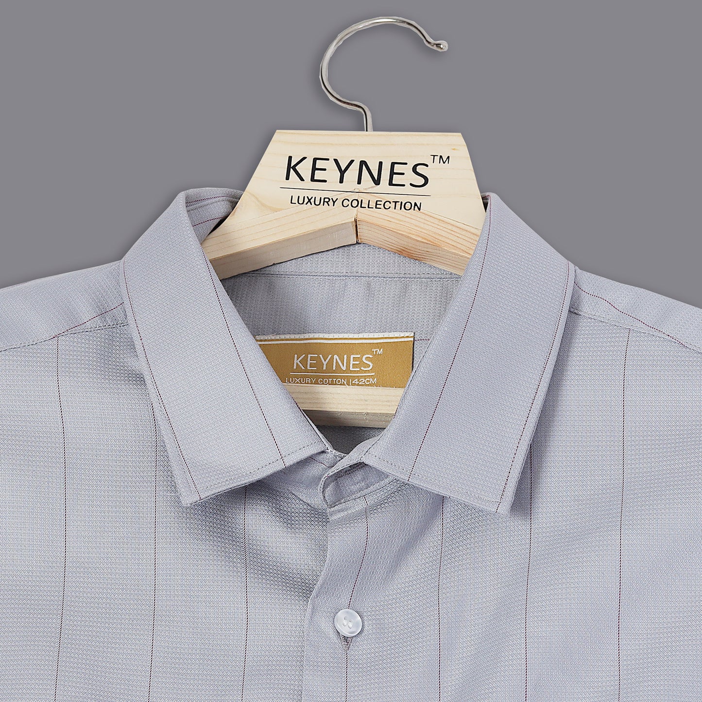 KNS 272 - Grey Cotton Linen Shirt