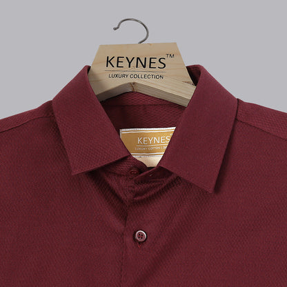 KNS 214 - Textured Maroon Shirt